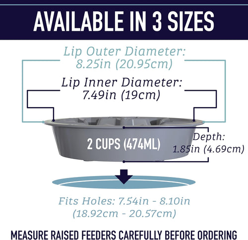 Slow Feeder Dog Bowls - Nonslip Slow Feeder Insert, Healthy Eating Dog Food Bowl, Includes Puppy Essentials Placemat & Star Mold, 2 Cup, Gray